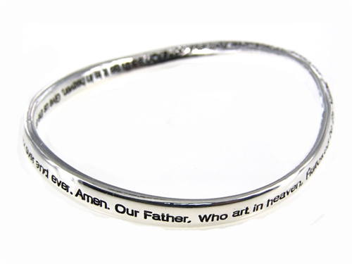 4030015 The Lord's Prayer Twisted Bangle Bracelet Our Father Christian Religious
