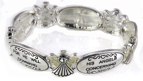 4030021 Psalm 91:11 Angel Stretch Bracelet Inspirational Christian Religious ...