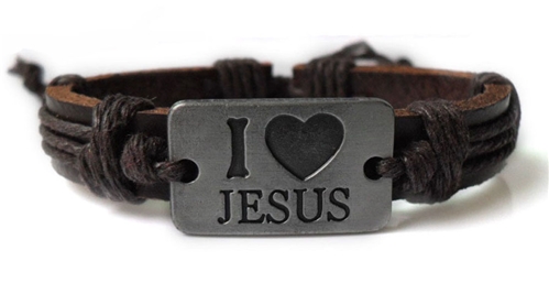 4030053 Leather Cross Bracelet Christian Religious Scripture Inspirational
