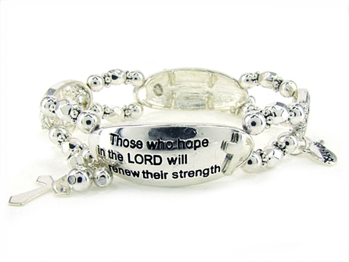 4030236 Religious Christian Bible Cross Jewelry Bracelet Isaiah 40:31