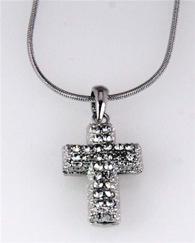 4030293 Cross Neckace Christian Scripture Religious Jewelry CZ Diamonds