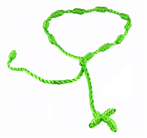 4030569 Set of 3 Bright Green Decenario Pulseras Knotted Thread Cross Bracelet Hip Hop...