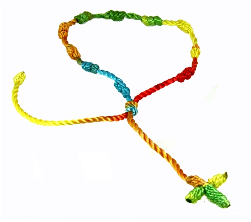 4030570 Set of 3 Rainbow Decenario Pulseras Knotted Thread Cross Bracelet Hip Hop Kany...