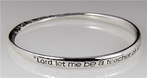 4030618 Teacher's Prayer Bangle Bracelet Christian Jewelry Jesus Bible Presen...