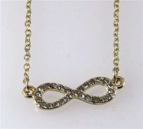 4030746 Simple Gold Plated Eternity Infinity Sign Symbol 16" Necklace with 3"...