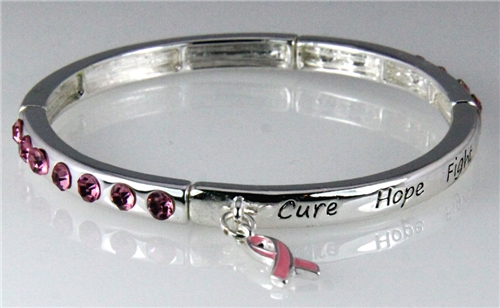 4031056 Cure Hope Fight Breast Cancer Stretch Bracelet Awareness Pink Ribbon
