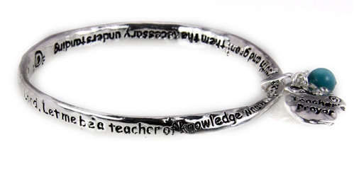 4031133 Christian Twisted Solid Bangle Stackable Teacher Prayer Verse Apple R...
