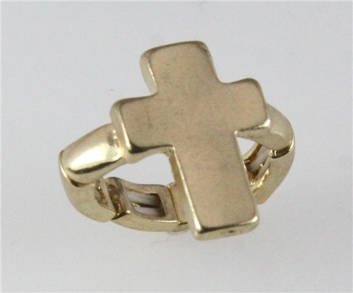 4031253 Gold Plated Cross Stretch Ring Christian Religious Jesus Fashion