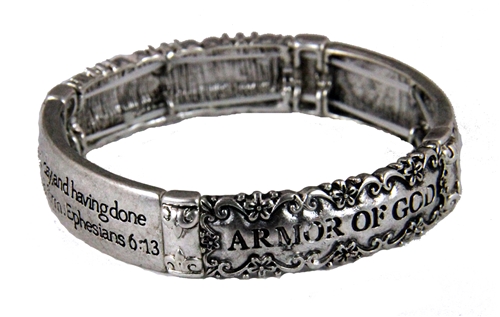 4031344 Ephesians 6:13 Armor of God Stretch Bracelet Stand Firm Against The Evil One Scripture Bible Verse