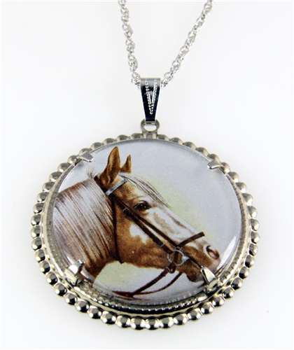 4031507 Horse Pendant Necklace Equine Equestrian Western Theme Cowgirl