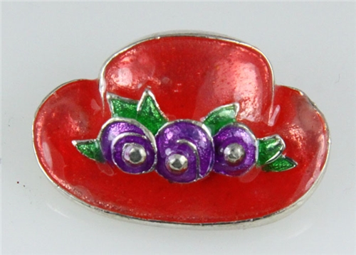 6030016 Ladies Red Hat Society Club Pin Brooche Clothes Clothing Redhat