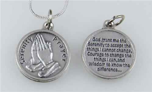 6030035 Serenity Prayer Pendant Necklace One Day at a Time AA NA AL ANON