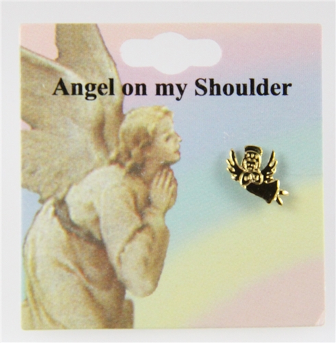 6030082 Guardian Angel Lapel Pin Brooch Tack Pin Christian Religious Jewelry