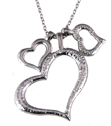 6030117Three Hearts Pendant Necklace Marriage Love Gift