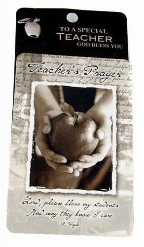 6030155 Teacher Appreciation Gift Prayer Lapel Pin and Bookmark Prayer Card Apple Christian School Year End