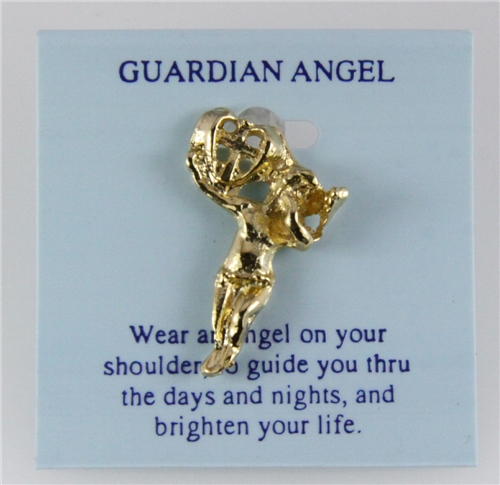 6030170 Guardian Angel Lapel Pin Tie Tack Brooch Michael Archangel Protector