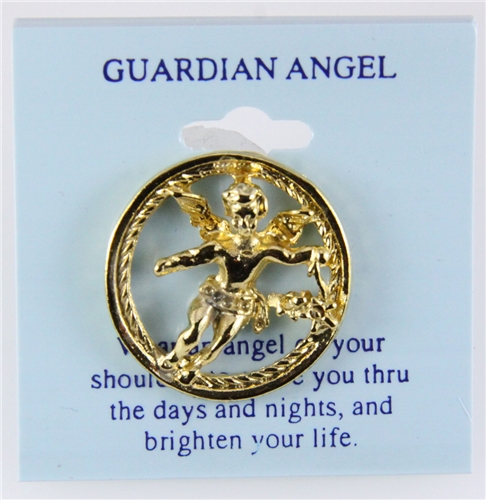 6030172 Guardian Angel Lapel Pin Tie Tack Brooch Michael Archangel Protector