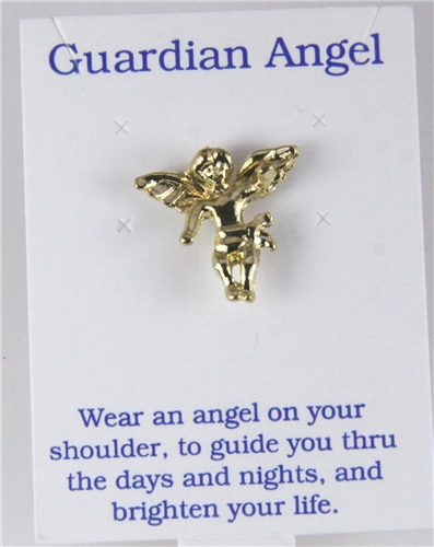 6030275 Guardian Angel Lapel Pin Brooch Tack Pin Christian Religious Jewelry