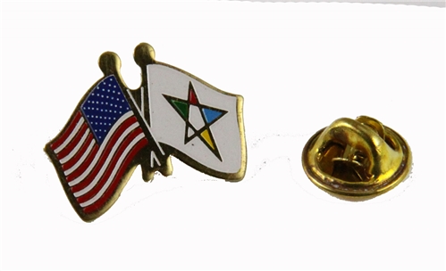 6030693 US & OES Flag Lapel Pin United States Order of Eastern Star ...