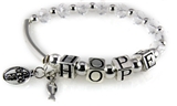 4030005 HOPE Beaded Stretch Bracelet Christian Cross Charm Religious