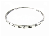 4030019 John 3:16 Twisted Bangle Bracelet For God So Loved Christian Religiou...