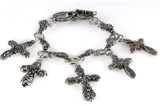 4030020 Ornate Filigree Cross Charm Bracelet Christian Inspirational Religiou...