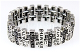 4030029 Christian Scripture Religious Bracelet Live by Faith Weaving Cross