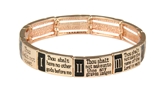 4030040 Ten 10 Commandments Stretch Bracelet Christian Scripture Religious Rose Gold Tone