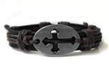 4030048 Cross Leather Bracelet Christian Religious Scripture Inspirational