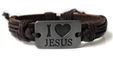 4030053 Leather Cross Bracelet Christian Religious Scripture Inspirational