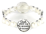 4030090a Serenity Prayer Stretch Bracelet Christian Scripture Religious AA NA...