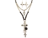 4030098 Cross Religious Christian Scripture Necklace and Earring set