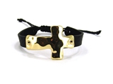 4030105 Christian Cross Leather Religious Bible Scripture Bracelet