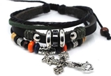 4030137 Leather Cross Bracelet Christian Jesus Religious Jewelry