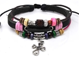 4030145 Christian Cross Leather Scripture Bible Bracelet Religious