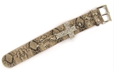 4030171 Snakeskin Print Cross Christian Bracelet Jesus Religious Bible