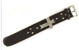 4030173 Black Leather Cross Christian Bracelet Jesus Religious Bible