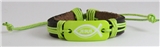 4030191 Jesus Leather Bracelet Lime Green Christian Religious Bible