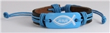 4030194 Jesus Leather Bracelet Blue Christian Religious Bible