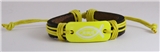 4030196 Jesus Leather Bracelet Bright Yellow Christian Religious Bible