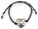 4030232 Christian Love Heart Pull String Bracelet