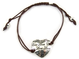 4030233 Christian Love Heart Pull String Bracelet