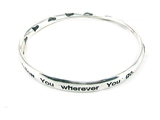 4030238 Matthew 8:9 I Will Fllow Twisted Bangle Bracelet Christian Religious