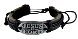 4030255 JESUS is LORD Leather Adjustable Christian Bracelet Religious