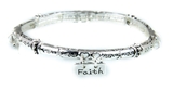 4030304 Silver and Violet Mother of Pearl Angel Stretch Bracelet