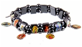 4030317 Hematite Stretch Bracelet Saints Jesus Angels Christian Religious