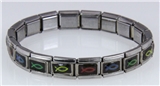 4030334 Silver Metal Christian Fish Stretch Bracelet Links