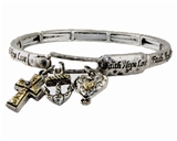 4030344 Faith Hope Love Stretch Bracelet with Charms 1st Corinthians 13 Charity