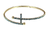 4030368 Rhinestone Cross Bracelet Flexible Petite Stacking Stackable Christian