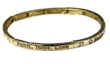 4030419 Petite Stackable Stretch Bracelet Faith Hope Love Scripture Christian Message